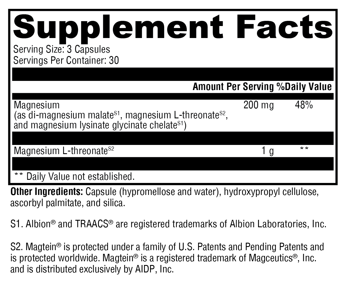 Supplement facts label with detailed nutritional information and ingredient list.