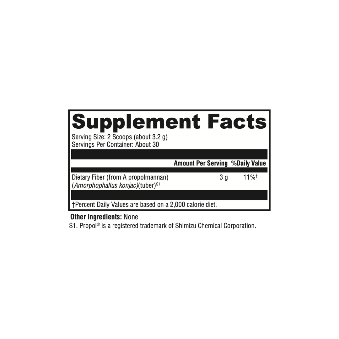 Supplement facts label on a white background
