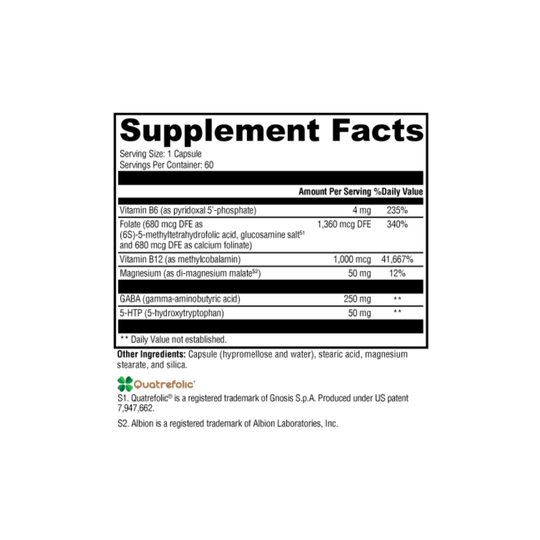 Supplement facts label on a white background.