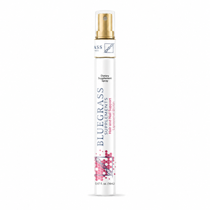 Bluegrass Supplements spray bottle on a white background