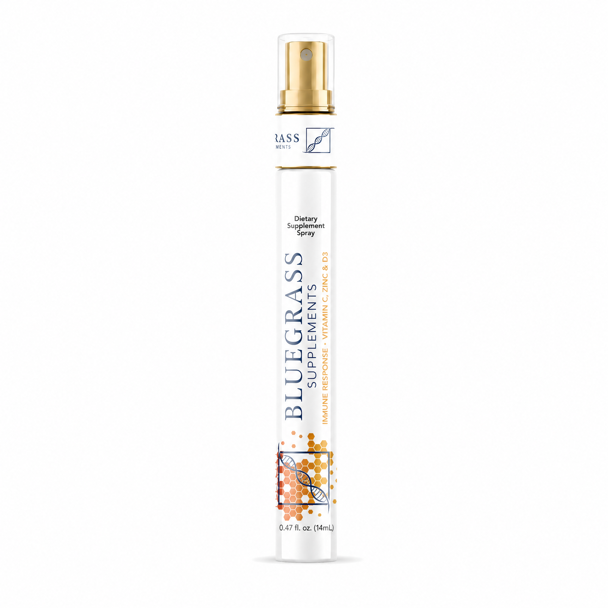 Bluegrass Supplements dietary supplement spray bottle on a white background