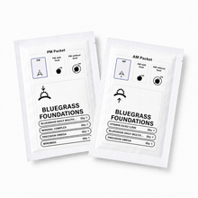 Two packets of Bluegrass Foundations on a white background