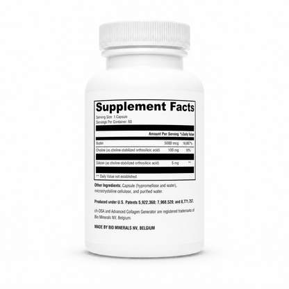 Supplement bottle with 'Supplement Facts' label on a white background