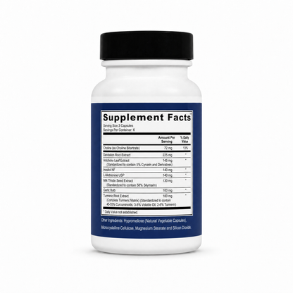 Supplement bottle with label showing 'Supplement Facts' on a white background