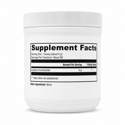 White supplement container with 'Supplement Facts' label on a white background