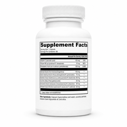 Supplement bottle with 'Supplement Facts' label on a white background
