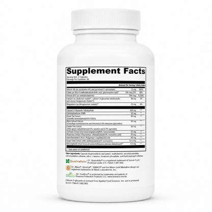 Supplement bottle with label on a white background