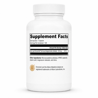 Supplement bottle with 'Supplement Facts' label on a white background