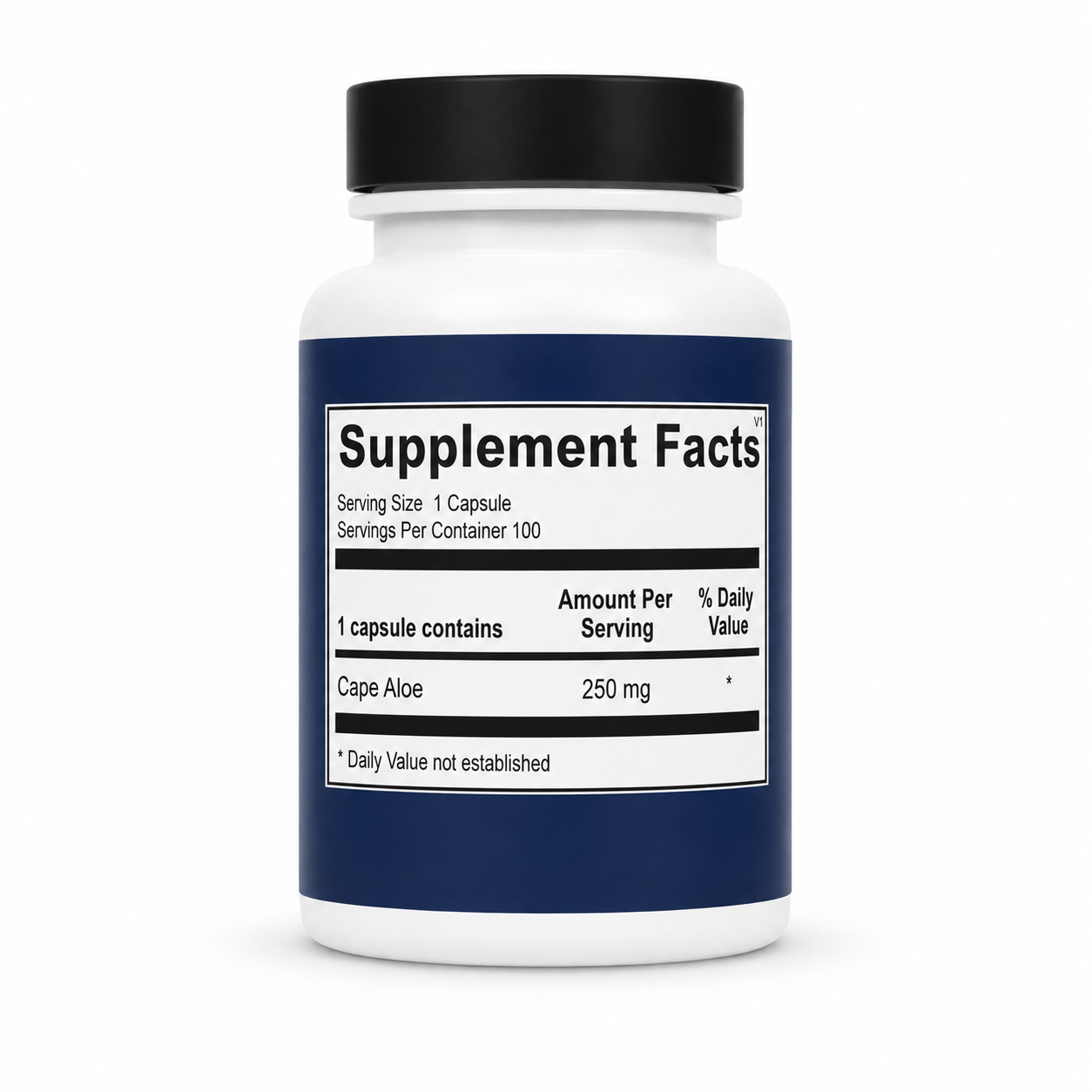 Supplement bottle with 'Supplement Facts' label on a white background