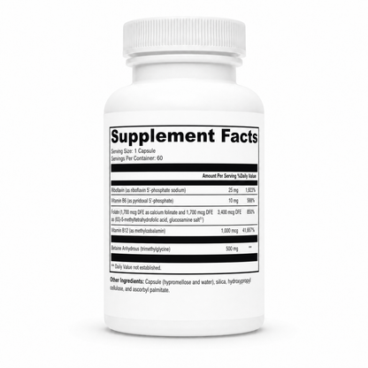 Supplement bottle with label showing 'Supplement Facts' on a white background