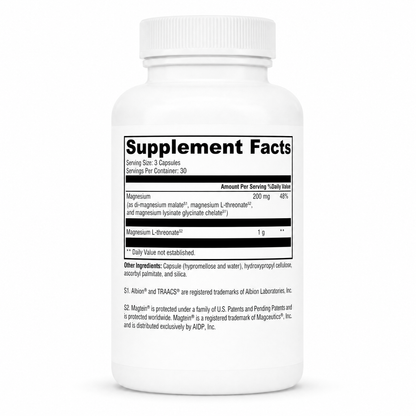 Supplement bottle with 'Supplement Facts' label on a white background