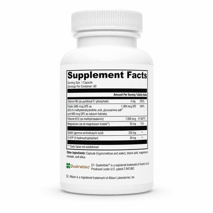 Supplement bottle with label showing 'Supplement Facts' on a white background