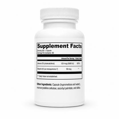 Supplement bottle with label on a white background
