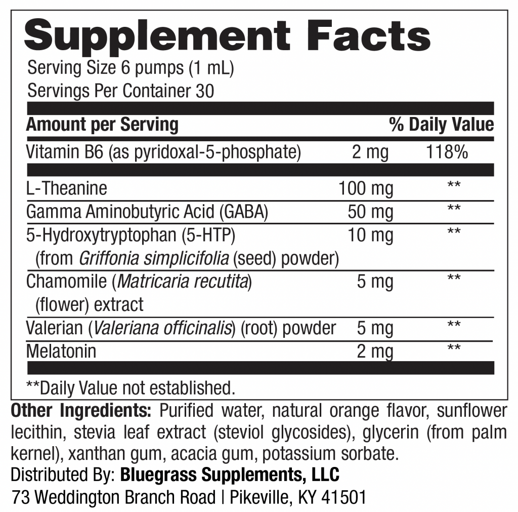 Supplement facts label with various ingredients and their amounts per serving.