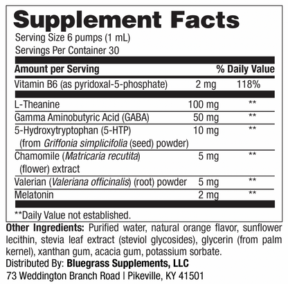 Supplement facts label with various ingredients and their amounts per serving.