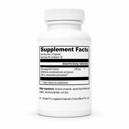 Supplement bottle with 'Supplement Facts' label on a white background