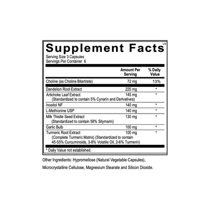 Supplement facts label with various extracts and their amounts on a white background