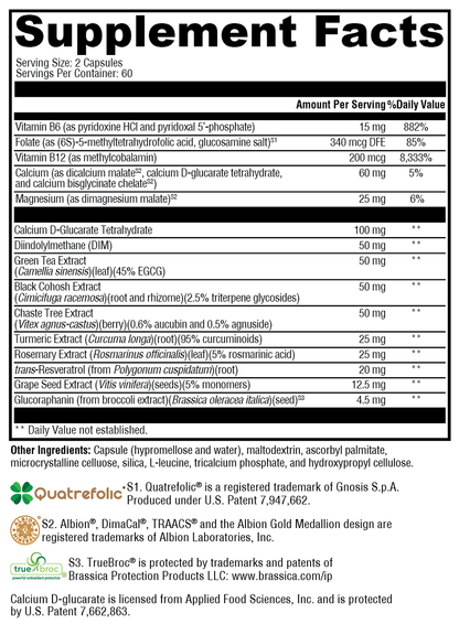 Supplement facts label with detailed nutritional information on a black background