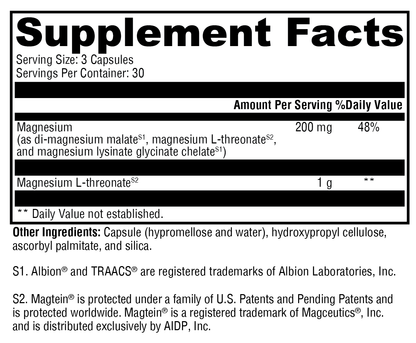 Supplement facts label with detailed nutritional information and ingredient list.