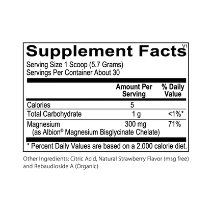 Supplement facts label with nutritional information on a white background