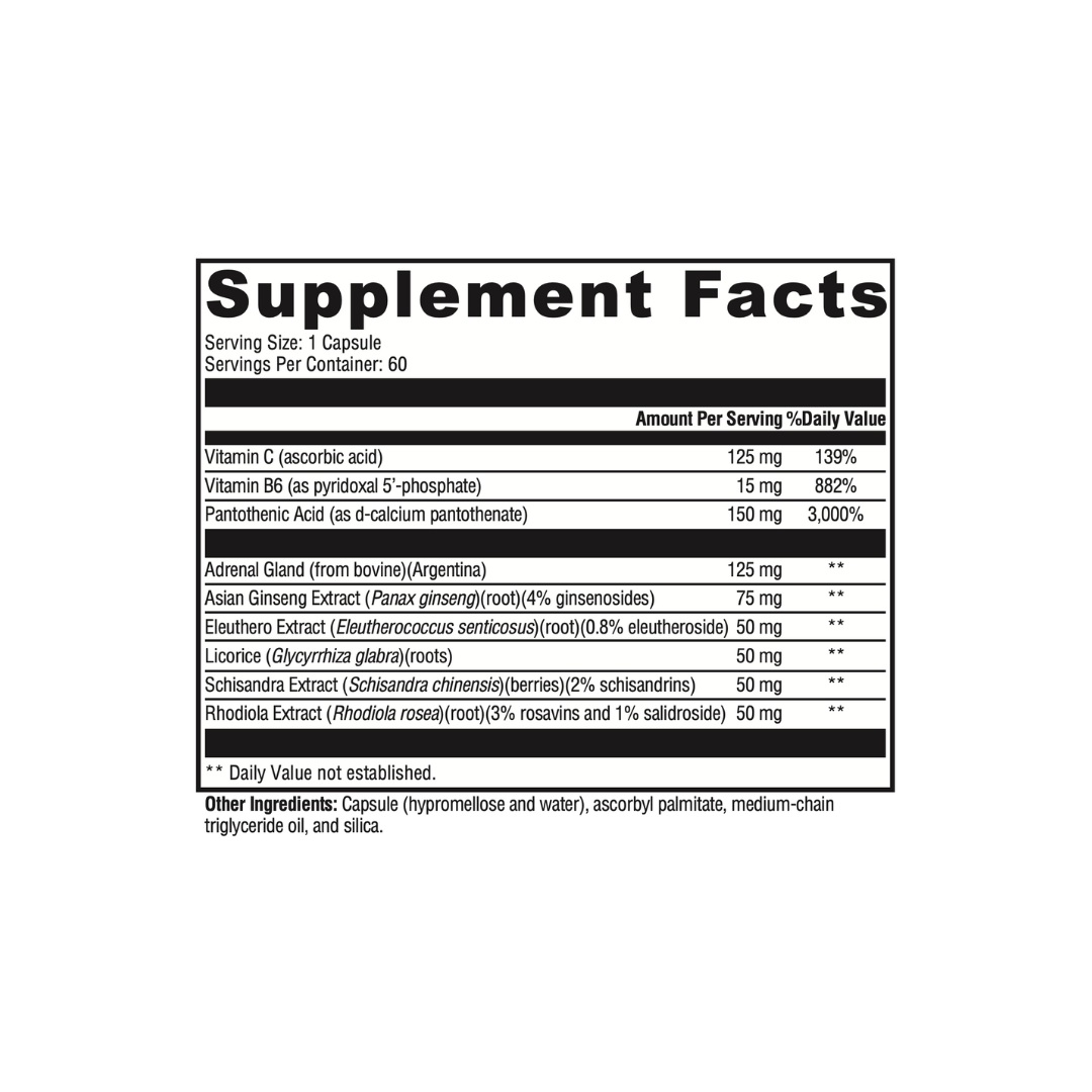 Supplement facts label on a white background. 