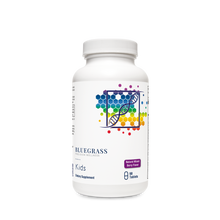 Supplement bottle labeled 'Bluegrass Kids' on a white background. 