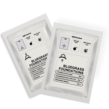 Two packets of Bluegrass Foundations on a white background