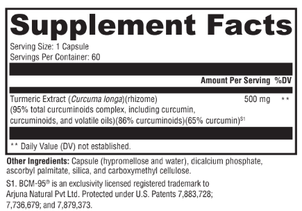 Supplement facts label with text and a white background.