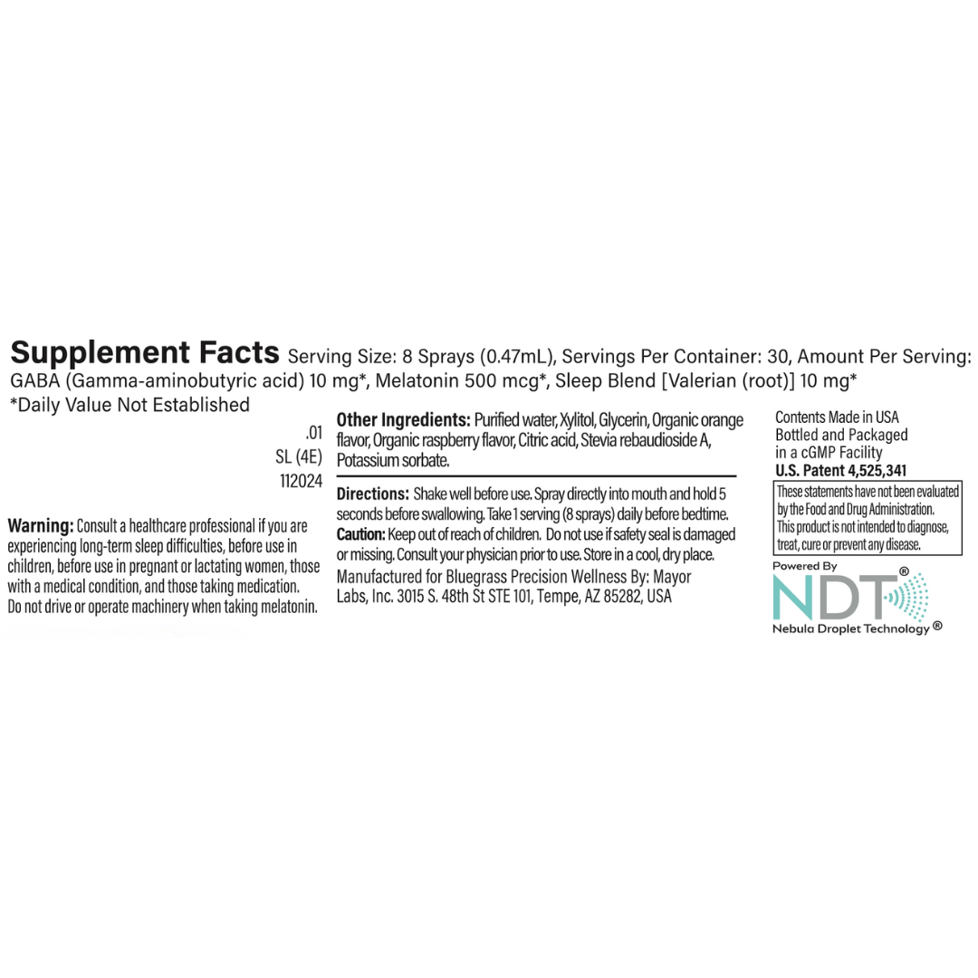 Supplement facts label with text on a white background.