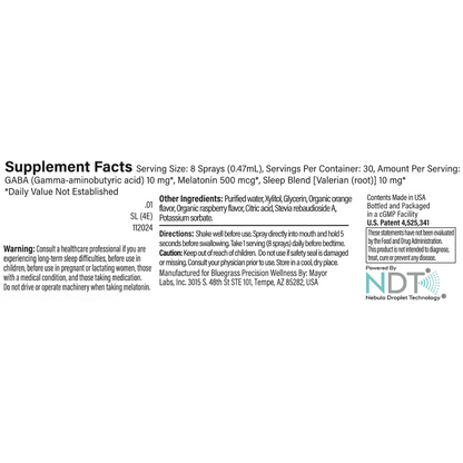 Supplement facts label with text on a white background.