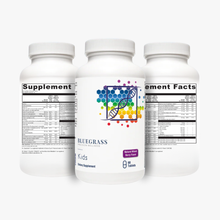 Three supplement bottles with labels on a white background.