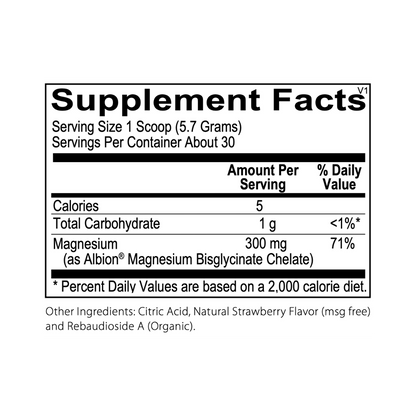 Supplement facts label with nutritional information on a white background.
