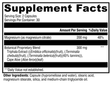 Supplement facts label with black text on a white background