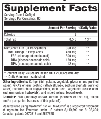 White background supplement facts label with black text listing nutritional information and ingredients.