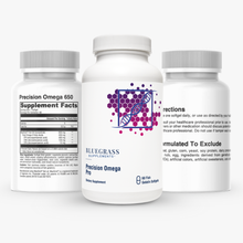 Three white supplement bottles with Bluegrass Supplements branding on a white background. 