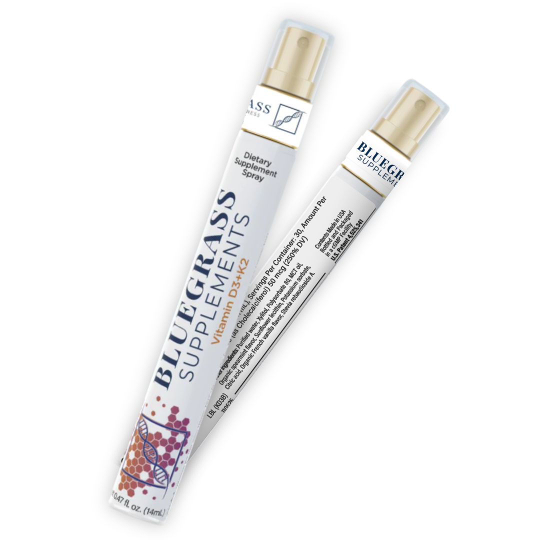 Two Bluegrass Supplements bottles on a white background.